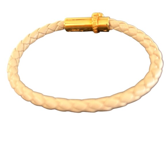 Versace Leather and Brass Medusa Head Cuff Bracelet, size Medium or Large - Picture 2 of 14